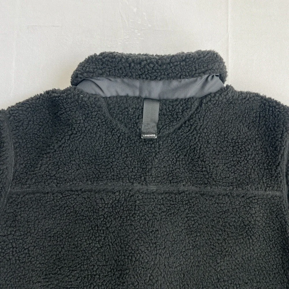 Legends Sherpa Jacket Mens Large Black Full Zip Fleece‎ Outdoors Elbow Patch - Picture 12 of 12